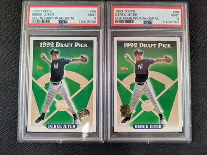 1993 Topps Derek Jeter Inaugural Rockies/Marlins PSA 9 Lot Of 2
