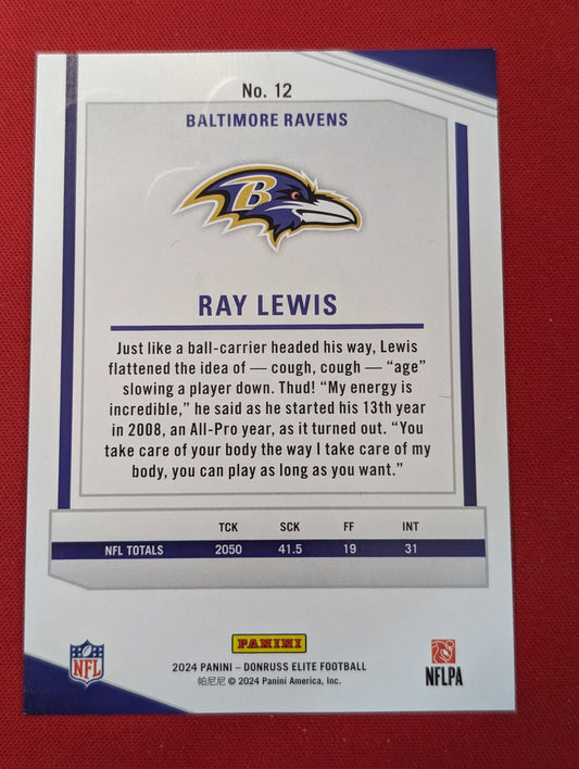 #12 Ray Lewis 2024 Donruss Elite Green #20/52