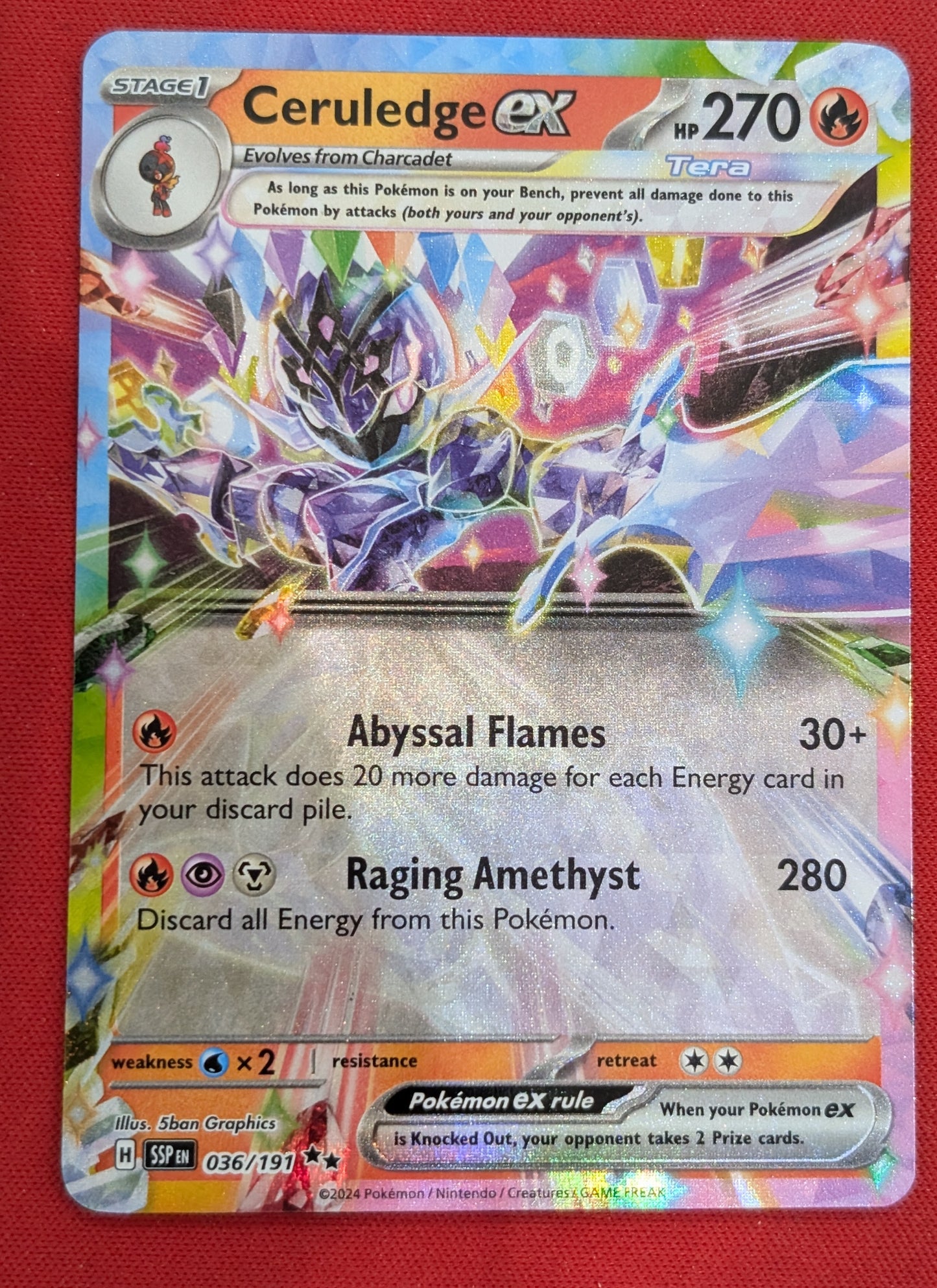 #036/191 Ceruledge Ex Surging Sparks