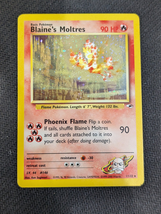 #001/132 Blaine's Moltres Gym Heroes Holo Rare tcg
