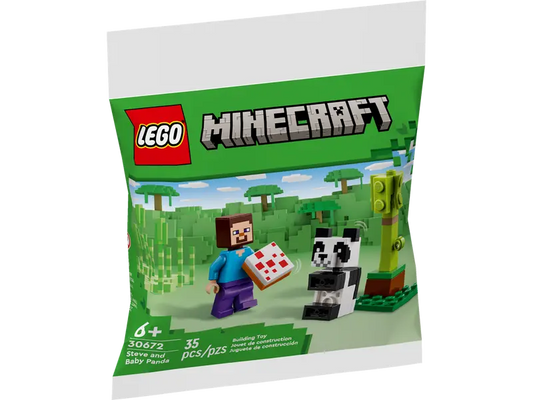 30672 Steve and Baby Panda Lego Set