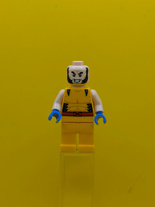 Wolverine sh0805 Bright Light Orange and Black Mask, Blue Hands Marvel Lego Minifigure