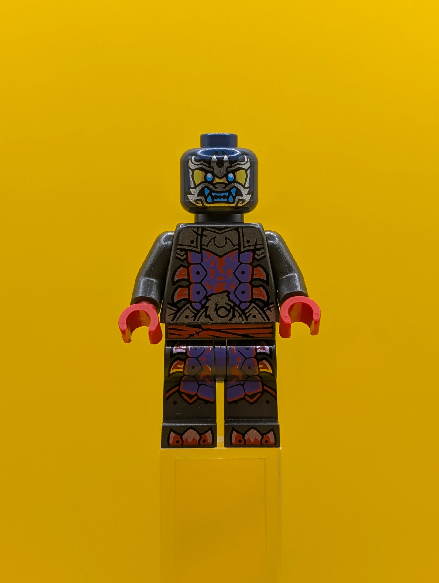 Wolf Mask Warrior njo0895 Dark Purple and Red Mask Ninjago Lego Minifigure