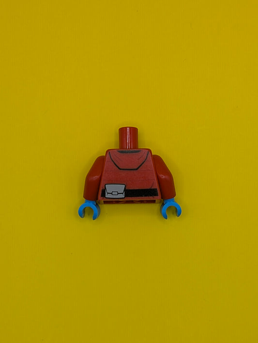 Torso Jacket with Monitor Device and Black Pockets Pattern / Red Arms / Dark Azure Hands 973pb3152c01 Lego