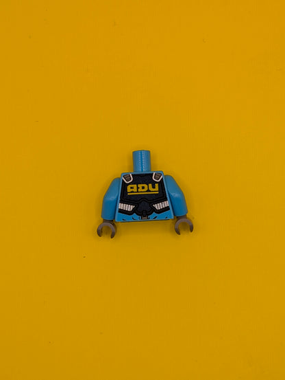973pb0903c01 Torso Alien Conquest ADU Soldier with Protection Vest Pattern / Dark Azure Arms / Dark Bluish Gray Hands Lego Part