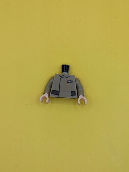 973pb2225c01 Torso SW Jacket with Resistance Army Lieutenant Rank Badge and Reddish Brown Belt Pattern / Dark Tan Arms / Light Nougat Hands Lego Parts