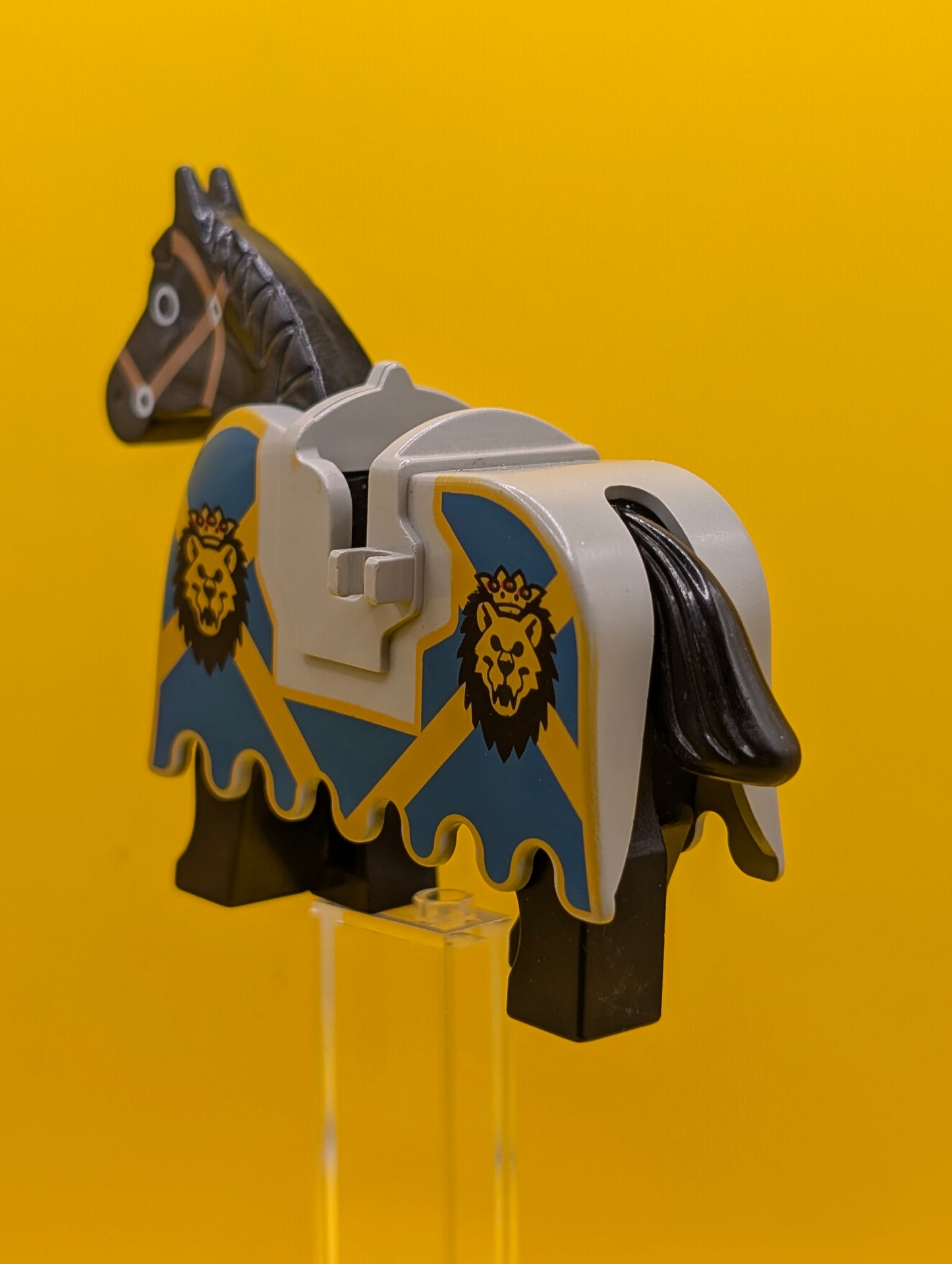 Black Horse 2490px4 4493c01pb02 with Black Eye Circled with White Brown Bridle Pattern Lego