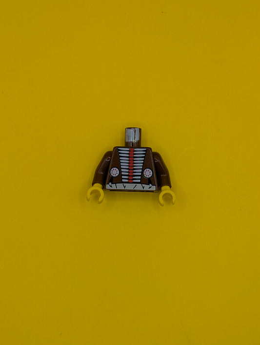 Torso Western Indians Red and White Armor and White Belt Pattern / Brown Arms / Yellow Hands 973px107c01 Lego