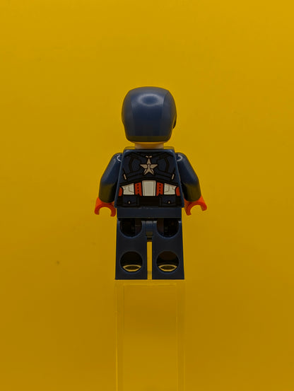 Captain America sh1093 Dark Blue Suit with Dark Blue Belt, Red Hands, Helmet Marvel Lego Minifigure