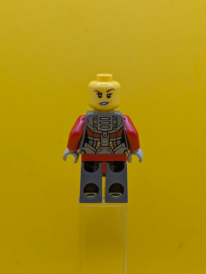 Macy Halbert nex086 Trans-Neon Orange Visor, Flat Silver Armor Nexo Knights Lego Minifigure