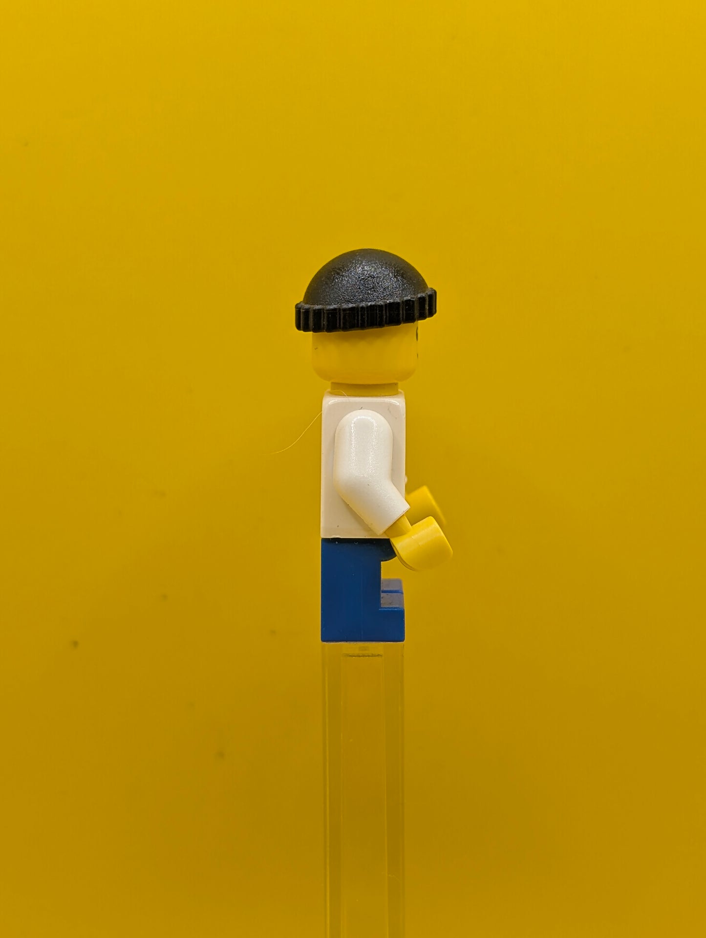 Child cty0438 Boy, White Hoodie with Medium Blue Pocket, Blue Short Legs, Black Knit Cap City Lego Minifigure