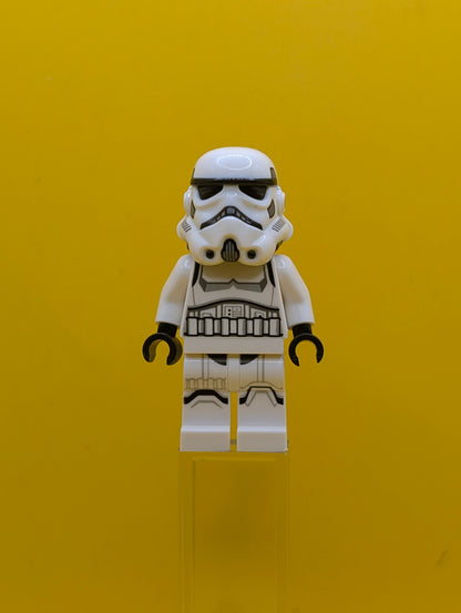 Imperial Stormtrooper sw1326 Female, Dual Molded Helmet with Light Bluish Gray Panels on Back, Shoulder Belts, Medium Brown Head Star Wars Lego Minifigure