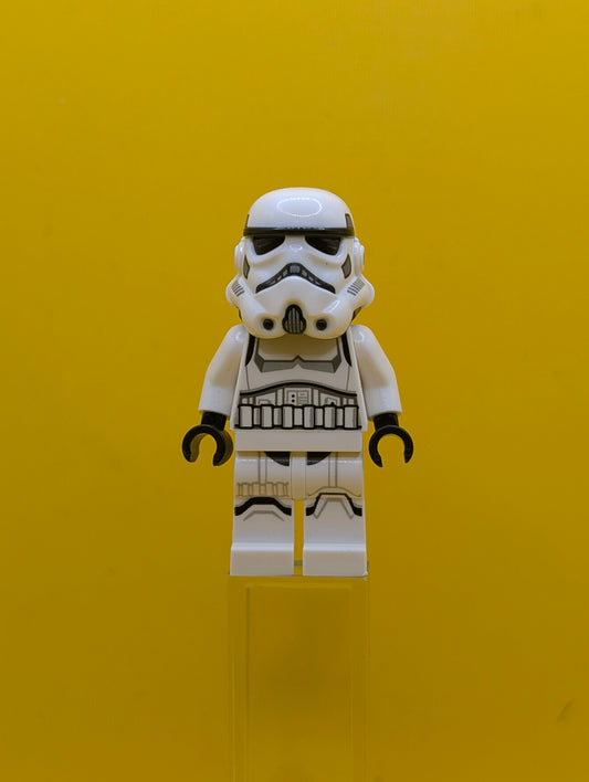 Imperial Stormtrooper sw1326 Female, Dual Molded Helmet with Light Bluish Gray Panels on Back, Shoulder Belts, Medium Brown Head Star Wars Lego Minifigure