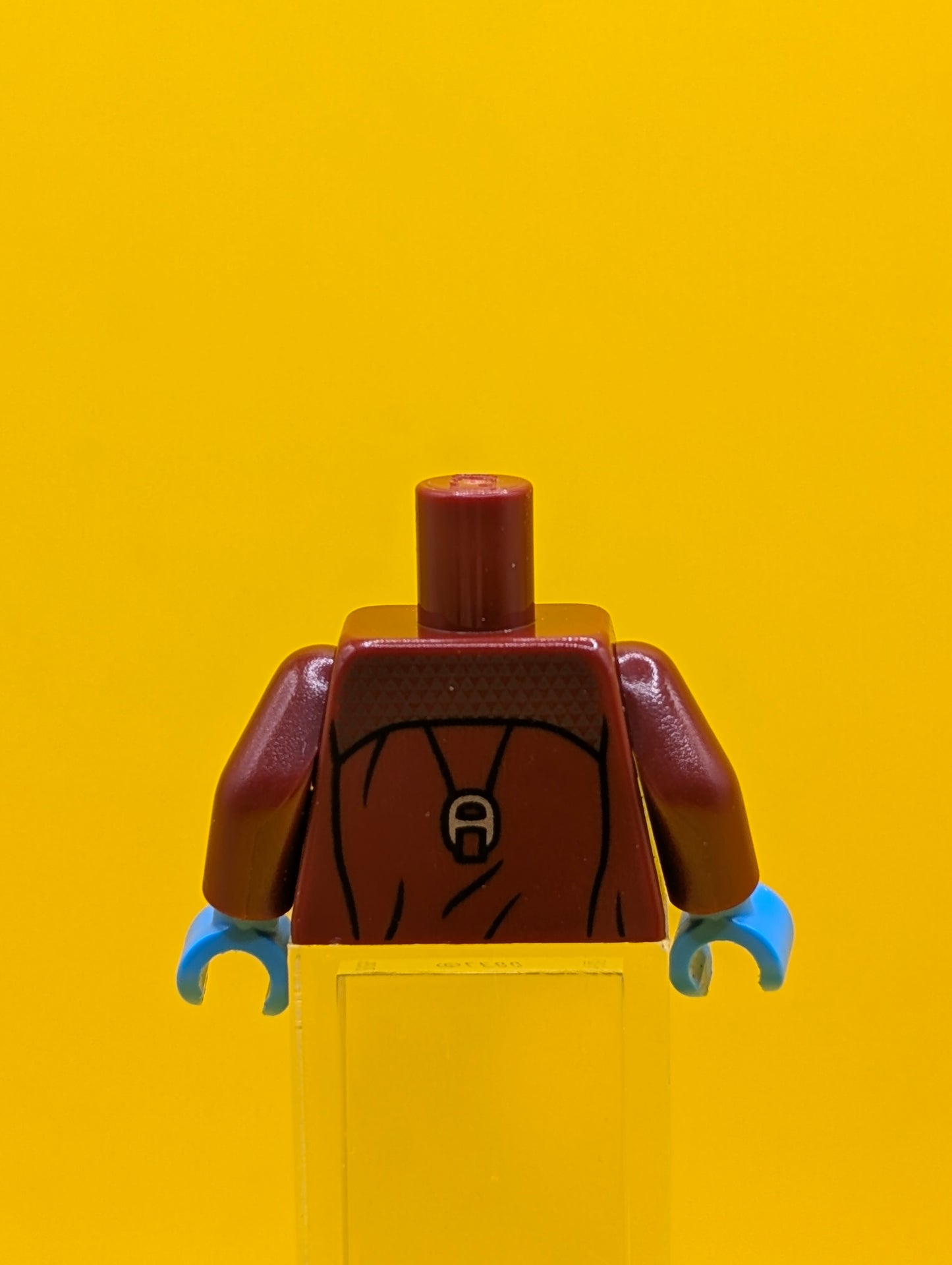 973pb2682c01 Torso Open Jacket with Badge over Reddish Brown Shirt and Harness Pattern / Dark Red Arms / Dark Azure Hands Lego