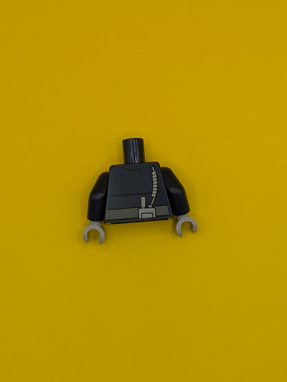 Torso Police 3 Zippers, Minifigure Head Badge, Radio and Belt with Pockets Pattern / Dark Blue Arms / Light Bluish Gray Hands 973pb1569c01 Lego