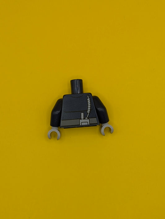 Torso Police 3 Zippers, Minifigure Head Badge, Radio and Belt with Pockets Pattern / Dark Blue Arms / Light Bluish Gray Hands 973pb1569c01 Lego