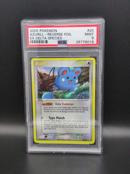 #20/113 Azurill Reverse Foil EX Delta Species (Stamped) PSA 9