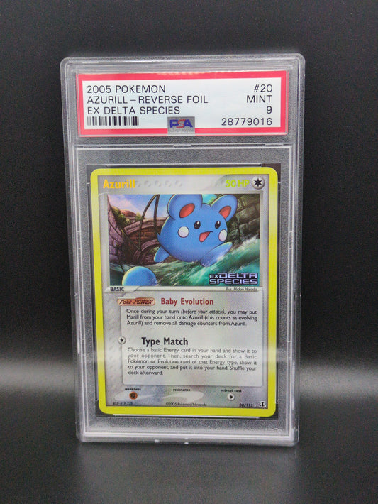 #20/113 Azurill Reverse Foil EX Delta Species (Stamped) PSA 9