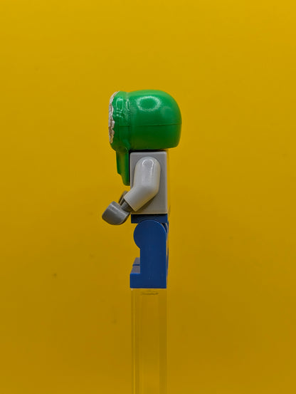 Plain Light Bluish Gray Torso twn149 Blue Legs, Bright Green Hood City Lego Minifigure