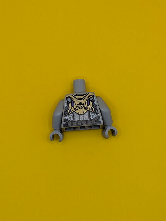 Torso Gold and Silver Armor with Utility Belt Pattern / Light Bluish Gray Arms / Light Bluish Gray Hands 973pb1954c01 Lego