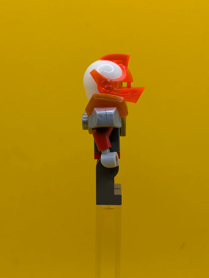 Macy Halbert nex086 Trans-Neon Orange Visor, Flat Silver Armor Nexo Knights Lego Minifigure