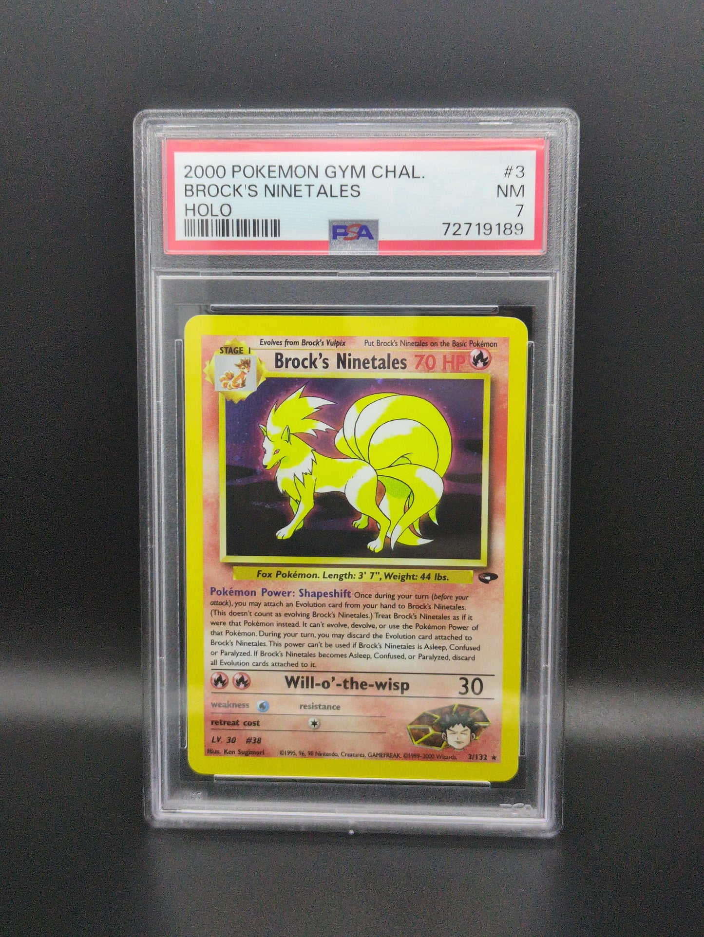 #3/132 Brock's Ninetales Gym Challenge PSA 7