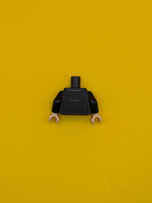 Torso Suit Jacket with 2 Buttons, Pockets, Tie, White Shirt and Pocket Square Pattern / Black Arms / Light Nougat Hands 973pb2251c01 Lego