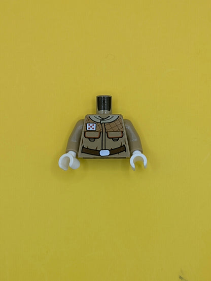 Torso SW Hoth Rebel Jacket with Pockets and Brown Belt Pattern / Dark Tan Arms / White Hands 973pb1315c01 Lego