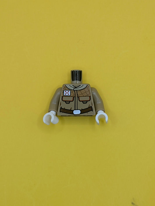 Torso SW Hoth Rebel Jacket with Pockets and Brown Belt Pattern / Dark Tan Arms / White Hands 973pb1315c01 Lego
