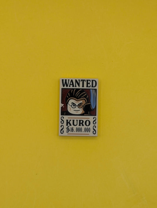 Kuro Wanted Poster One Piece Printed Tile Piece Lego Part