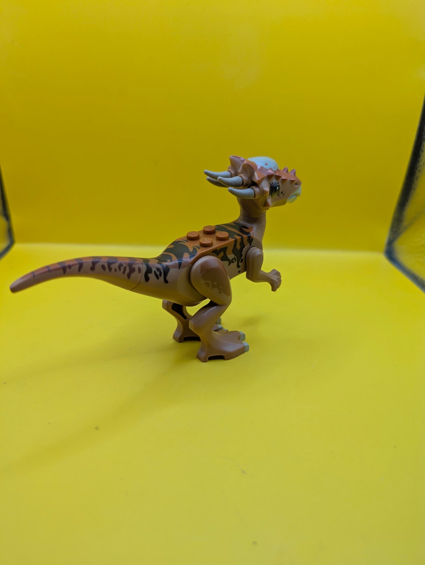 Dinosaur Stygimoloch styg01 with Dark Orange Back and Dark Brown Stripes Jurassic World Lego Minifigure