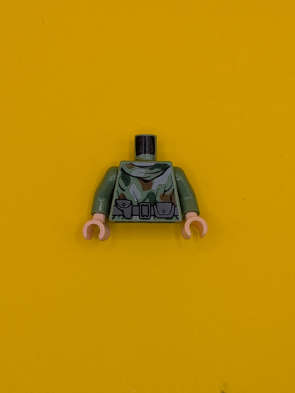 Torso SW Camouflage Pattern Weapon Belt / Sand Green Arms / Light Nougat Hands 973pb0581c01 Lego
