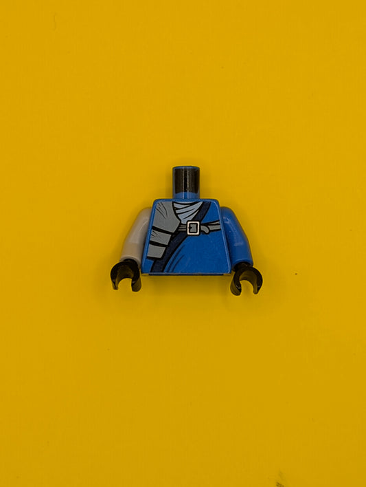 Torso Ninjago Wrap with Shoulder Pouch and Belt Pattern / Blue Arm Left / Light Bluish Gray Arm Right / Black Hands 973pb1027c01 Lego