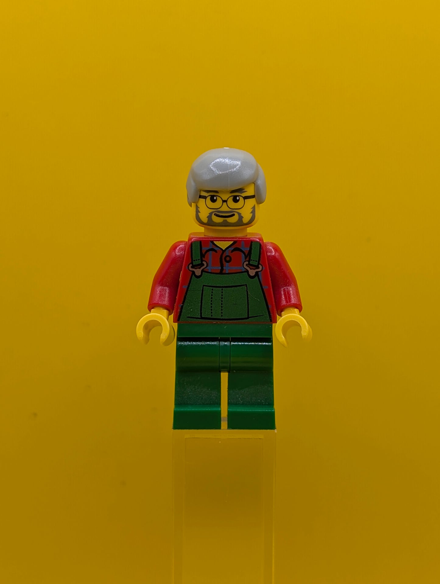 Overalls Farmer Green twn055 Light Bluish Gray Hair, Glasses City Lego Minifigure