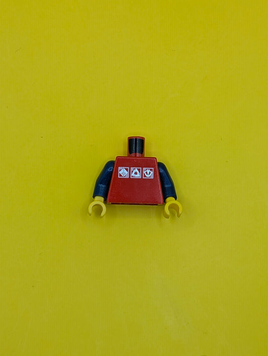 Torso Gravity Games with 3 White & Silver Logos Pattern / Dark Blue Arms / Yellow Hands 973pb0274c02 Lego