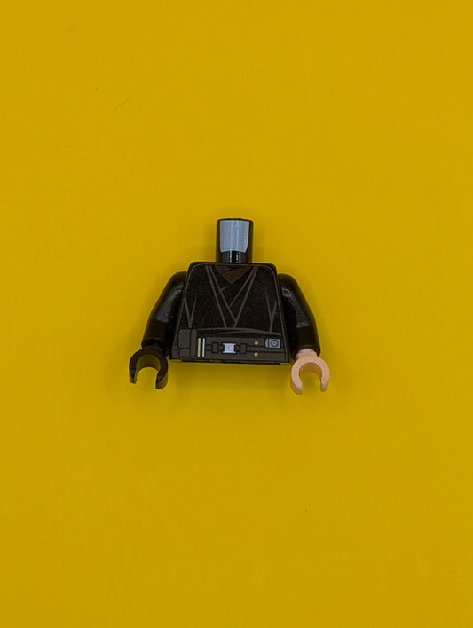 Torso SW Jedi Robe, Dark Brown Belt with Pouches, Silver Buckle, Reddish Brown Shirt Pattern / Black Arms / Light Nougat Hand Left / Black Hand Right 973pb1058c01 Lego