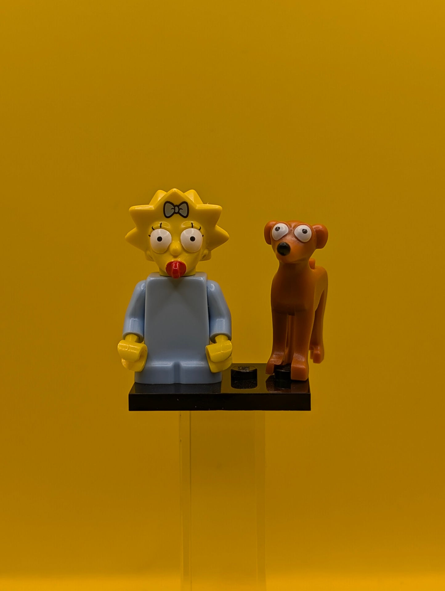 Maggie Simpson and Santas Little Helper colsim2-4 The Simpsons Series 2 Minifigure Lego (complete Set with Stand and Accessories)