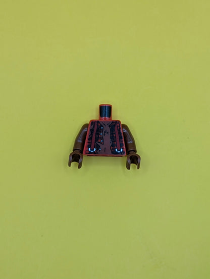 Torso Monster Fighters with Suspenders over Torn Shirt Pattern / Reddish Brown Arms / Reddish Brown Hands 973pb1114c01 Lego