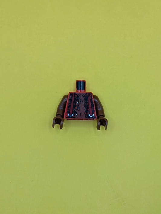 Torso Monster Fighters with Suspenders over Torn Shirt Pattern / Reddish Brown Arms / Reddish Brown Hands 973pb1114c01 Lego