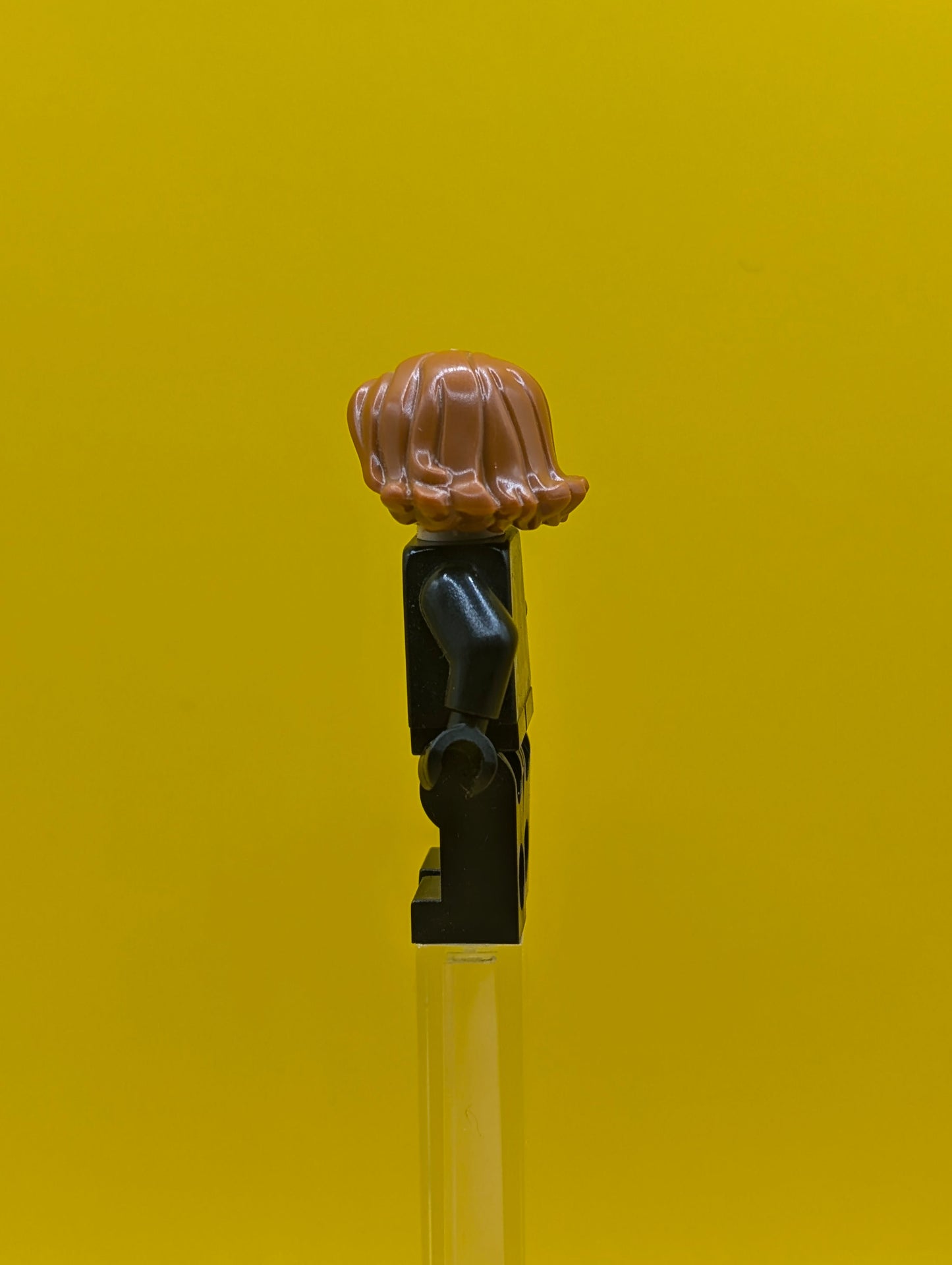 Black Widow sh0186 Black Jumpsuit Dark Orange Short Hair  Printed Legs Dark Azure Trim Superhero Minifigure Lego