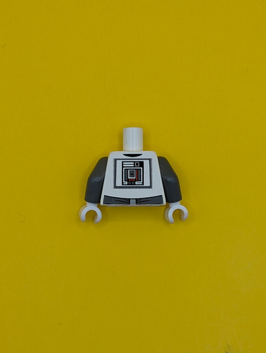 Torso SW AT-AT Driver Dark Bluish Gray Pattern / Dark Bluish Gray Arms / White Hands 973pb0270bc01 Lego