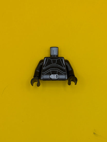 Torso SW Armor with Light Bluish Gray Outlines, Dark Bluish Gray Belt, Silver Buckle, and Backpack with Red Lights Pattern / Black Arms / Black Hands 973pb4784c01 Lego