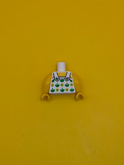 Torso Halter Top with Green Apples and Lime Spots and Back Print Pattern / Yellow Arms / Yellow Hands 973pb2732c01 Lego