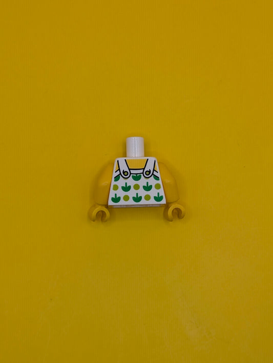 Torso Halter Top with Green Apples and Lime Spots and Back Print Pattern / Yellow Arms / Yellow Hands 973pb2732c01 Lego