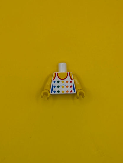 Torso Female Tank Top with Rainbow Stars, Yellow Neck and Shoulders Pattern / Yellow Arms / Yellow Hands 973pb0567c01 Lego