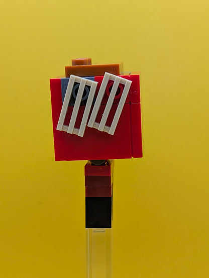 Minecraft Strider minestrider02 (Dark Red Plate 1 x 3, Yellow Round Plates 1 x 1 with Open Stud) - Brick Built Minecraft Lego Minifigure