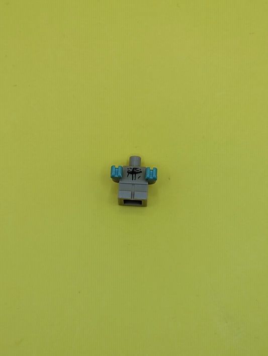 25128pb008 Body Baby / Toddler with Fixed Arms with Molded Sand Green Hands and Printed Black Lines and Fur Collar Pattern Lego Part