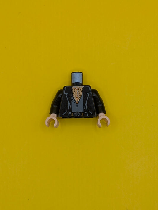 Torso Open Jacket over Open Shirt, Hairy Chest Pattern / Black Arms / Light Nougat Hands 973pb0730c01 Lego