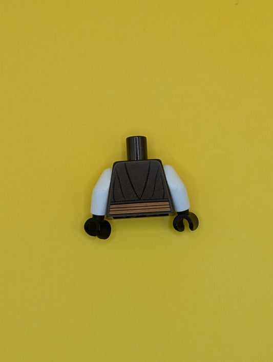 Torso SW Layered Shirt, Dark Orange Belt Pattern (Saesee Tiin) / White Arms / Black Hands 973pb0857c01 Lego