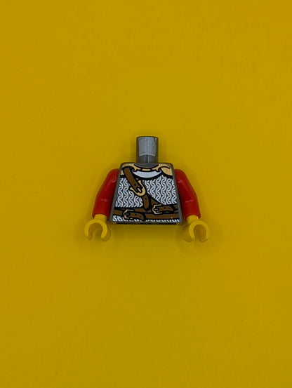 Torso Castle Kingdoms Chest Strap and Belt Front and Back Pattern / Red Arms / Yellow Hands 973pb0680c01 Lego